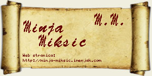 Minja Mikšić vizit kartica